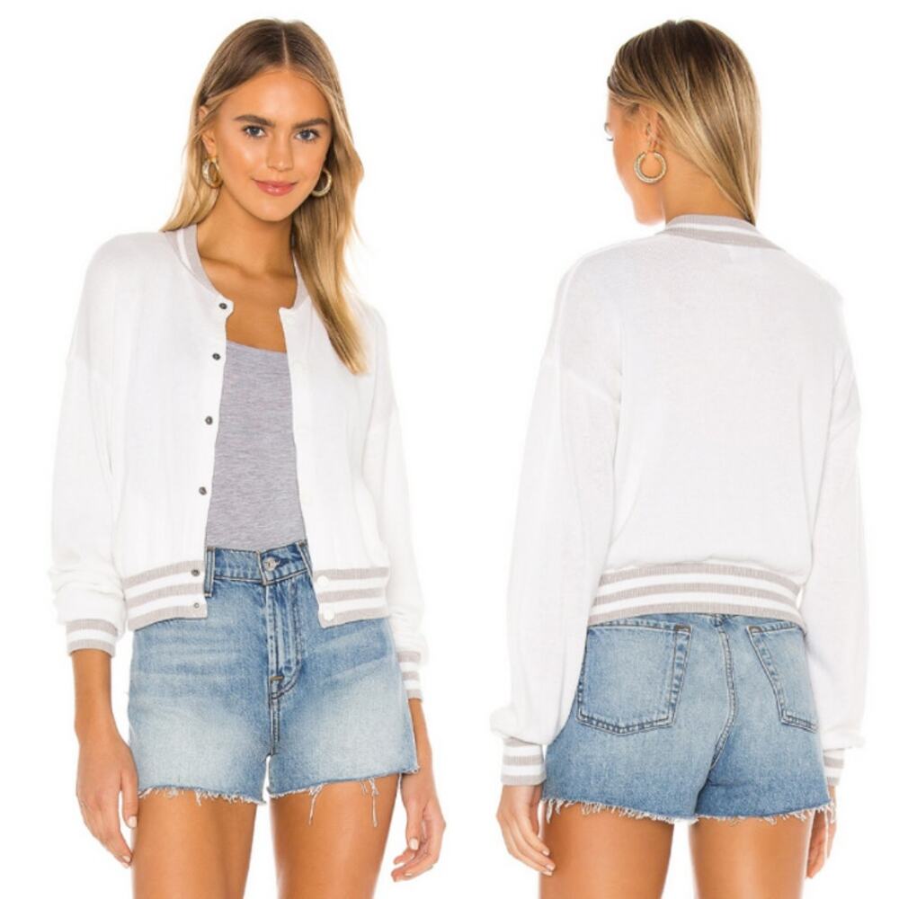 27 Miles Malibu Dani Cardigan Cashmere Cotton Blend Neutral Fall Classic Large